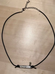 Christian Dior Silver Plate Choker Necklace Crystal Black - Picture 1 of 10