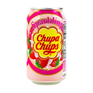 Chupa Chups Sparkling Strawberry Cream Soda 11,66 fl oz - exotisches Erfrischungsgetränk - Bild 1 von 9
