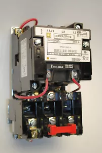 Used Square D 8536SBO2S Size 0 Starter 3-Pole 600V-Max 120V-Coil With Overload - Picture 1 of 7