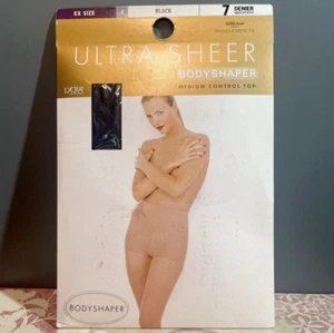 Vintage ULTRA SHEER BODYSHAPER Pantyhose w/Medium Control~Size 4(Plus)~Black~Y2K - Picture 1 of 5