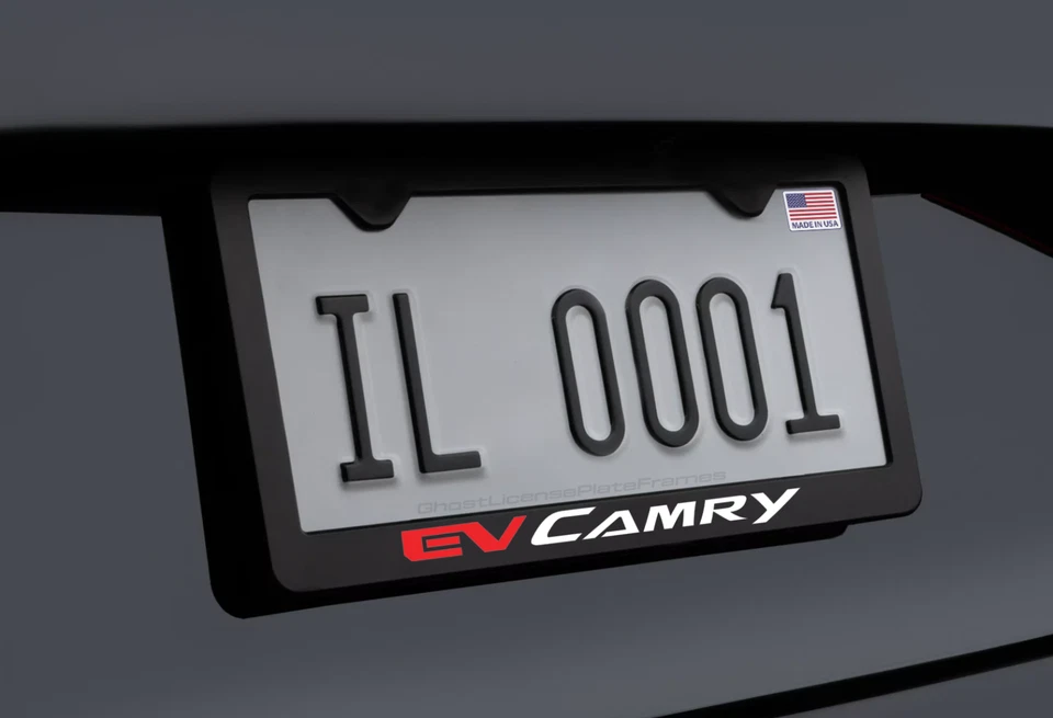 Red & White EV Camry Black Metal License Plate Frame - Image 1 of 1