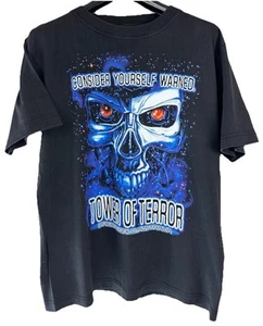 Y2K Vintage Tower Of Terror Mens Black T-shirt Size Small Black Dreamworld AUS - Picture 1 of 8