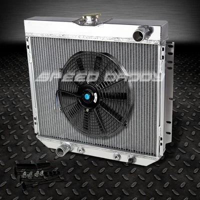 3-ROW ALUMINUM RADIATOR+14" FAN 69-73 MERCURY COMET/COUGAR FORD PINTO L4/L6/V8 - Image 1 of 4