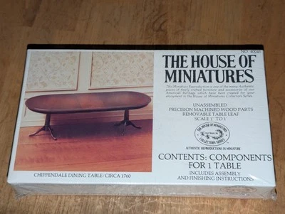 The House of Miniatures Kit 40045 Chippendale Mesa de Comedor Casa de Muñecas Sellada Foto 1 de 3