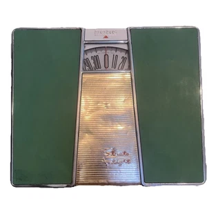 Vintage Atomic Age MCM 1950s BORG STRATO FLIGHT Green Metal Bathroom Scale WORKS - Picture 1 of 7