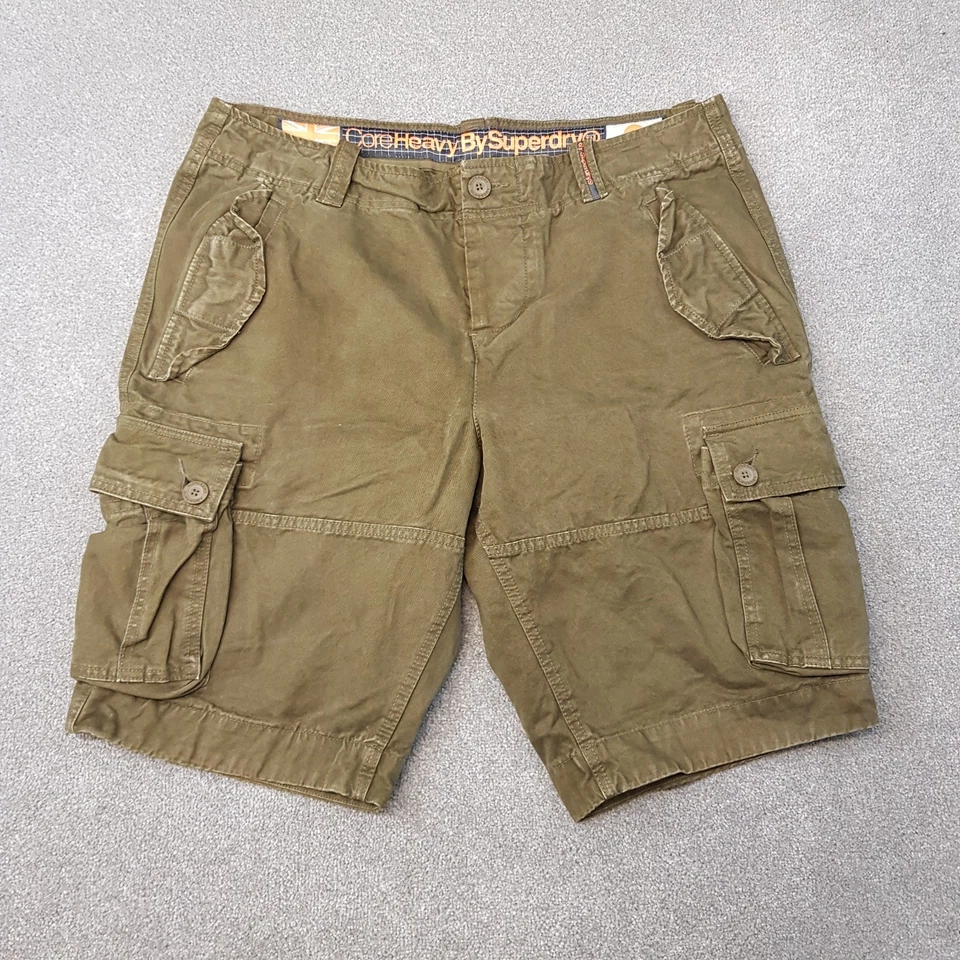 Shorts masculino Superdry 2XL XXL núcleo verde carga pesada bolsos utilitários militares W38 - Imagem 1 de 4