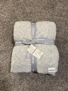 Tommy Bahama Grey Knit Throw Blanket New With Tags - Picture 1 of 3