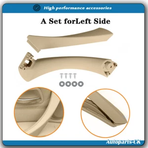 Beige Rear Left Inner Outer Door Panel Handle Pull Trim Cover For Bmw E90 328i - Picture 1 of 10