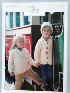 CHILD'S ARAN JACKETS (2), 50-70cm, 10ply - KING COLE Knitting Pattern 7154 - Picture 1 of 3
