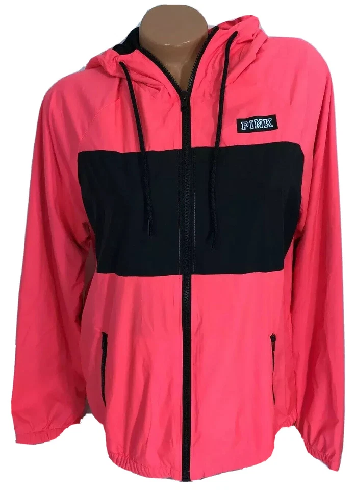 Chaqueta cortavientos Victoria Secret ROSA Anorak cremallera completa talla XS/S Foto 1 de 3