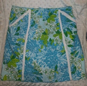 Lilly Pulitzer Originals Roslyn Skirt Skye Blue Exbloomsion Sz 4  - Picture 1 of 6