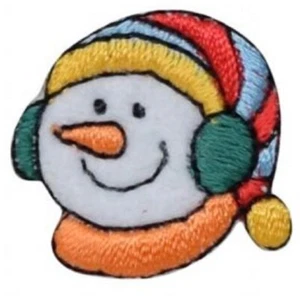 Mini Snowman Applique Patch - Winter Snow Embroidered Badge 1" (Iron on) - Picture 1 of 1