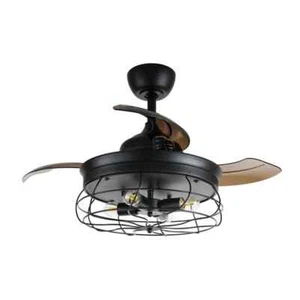 matrix decor 36 in. Black Downrod Mount Retractable Ceiling Fan w/Light+Remote - Picture 1 of 13