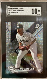 2019 Bowman Platinum Top Prospects Ice JULIO RODRIGUEZ SGC 10