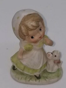 porcelain little girl and dog antique very old peace - Picture 1 of 5