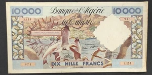 Banque de l'Algérie et de la Tunisie billet 10000 Francs 17/04/1956 TTB Pick110 - Picture 1 of 2