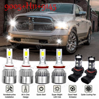 Faros antiniebla LED para Dodge Ram 1500 2500 3500 2009 2010 2012 2011 Foto 1 de 4