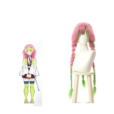 Аниме Demon Slayer Kimetsu No Yaiba Kanroji Mitsuri Косплей Костюм Кисат Парик - Изображение 1 из 2