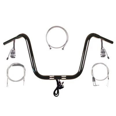 Kit de suspensión de mono precableado negro 14" 1 1/4" Harley Softail Fatboy 2011-2015 Foto 1 de 2