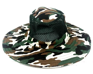 Camo Bucket Hat Side Snap Vented Lightweight Safari Fishing Hunting Boonie Hat - Picture 1 of 12