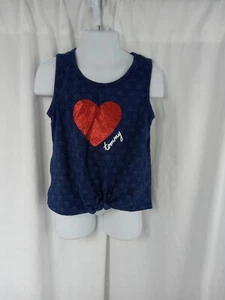 Tommy Hilfiger Sleeveless Graphic Tank Top Blue Girls Sz 6 - Picture 1 of 11