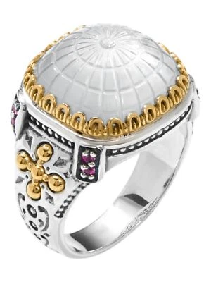Anillo de corindón Konstantino Dome de plata esterlina oro 18k DKJ978-631 S6 Foto 1 de 4