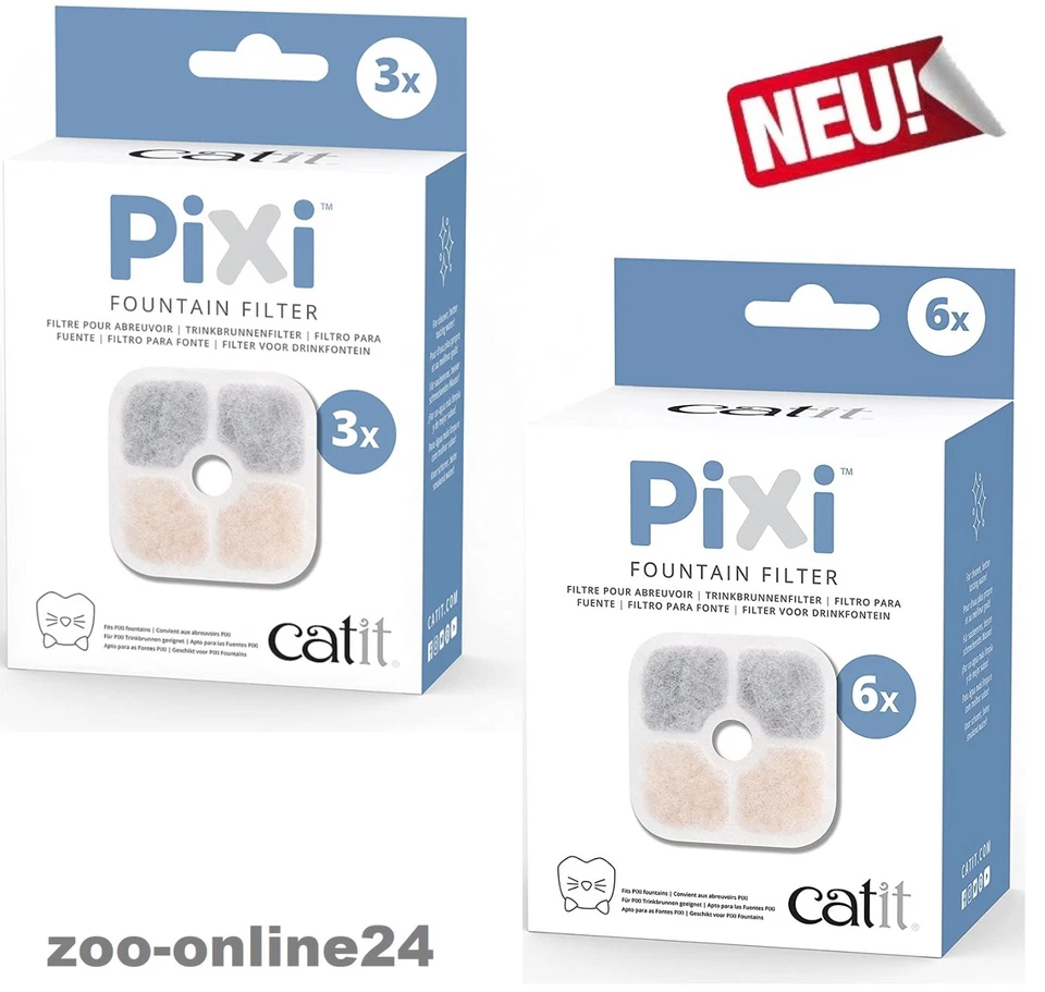 Catit PIXI Trinkbrunnen-Ersatzfilter 3er oder 6er Set