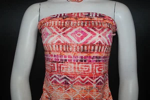 Rayon Stretch Jersey Knit Fabric Hermoso estampado tribal Combo naranja XOXO - Imagen 1 de 8
