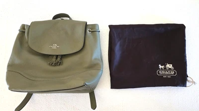 Mochila Cartera Coach Elle F72645 Cuero Verde Salvia Cordón nunca ha sido usada Foto 1 de 4