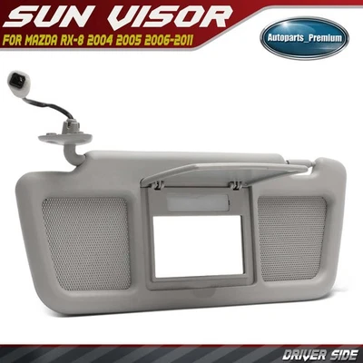 Parasol conductor izquierdo gris con espejo tocador y luz para Mazda RX-8 2004-2011 Foto 1 de 4