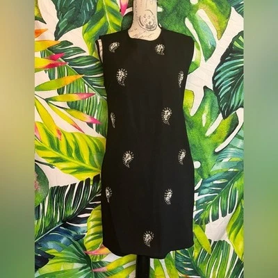 Nuevo con etiquetas $279 Ted Baker Mujer 2 Mareey Negro Joya Adornado Otoño Túnica Mini Vestido Foto 1 de 4