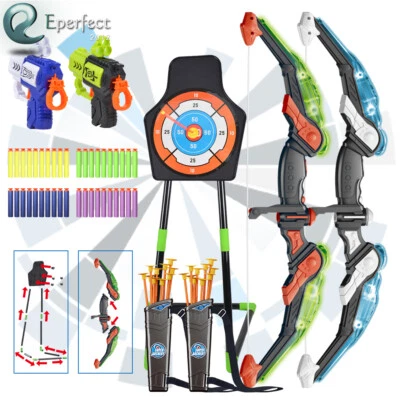 2-Pack Bow and Arrow Set for Kids LED Light Up Archery Toy Gifts Indoor Outdoor - Image 1 of 4