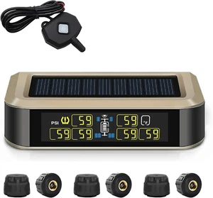 Tire Pressure Monitoring System RV TPMS Solar Power Wireless Tire Pressure Monit - Picture 1 of 9