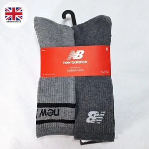 New Balance Crew-Herrensocken 6-12,5 NEU 5 Paar weiß grau Logo Wandern Walking - Bild 1 von 10
