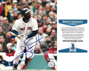 Foto 8x10 firmata Carl Everett Boston Red Sox baseball Beckett certificato di autenticità autografata - Foto 1 di 4