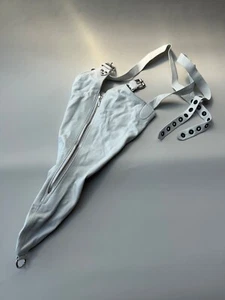 Bondage Fessel Armbinder mit Reissverschluss, weiß, ital. Nappaleder, BDSM - Bild 1 von 5