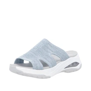 PANTOLETTE*GR:40*RIEKER*W3150-10*SLIDES*TEXTIL*BLAU*VEGAN*FUSSBETT*NEU*OVP** - Bild 1 von 6