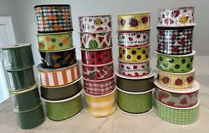 28 Sommer Picknick Motiv Band Marienkäfer Karotten Wassermelone Erdbeere 1,5" - 2,5" - Bild 1 von 13
