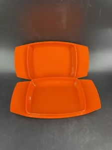Vintage Rosti Melamine Butter Set 2 MCM 70’s Color Line Retro Brady Bunch Orange - Picture 1 of 7