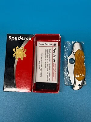 RARE Spyderco Kopa Squash Bone Pocket Knife Sprint Run C92SQP Japan NEW - Image 1 of 4