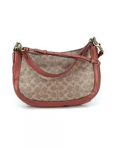 Bolso de hombro Coach Sutton dorado tiza bronceado firma de lona 52577 marrón - Imagen 1 de 13