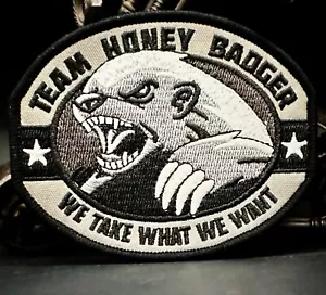 STUNNING VINTAGE STYLE "TEAM HONEY BADGER" EMBROIDERED IRON-ON PATCH... - Picture 1 of 3