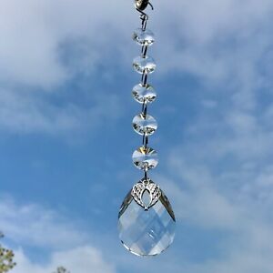 New Glass Crystal Droplet Hanging Angel Wing Sun Catcher Mobile ~ Memorial Loss