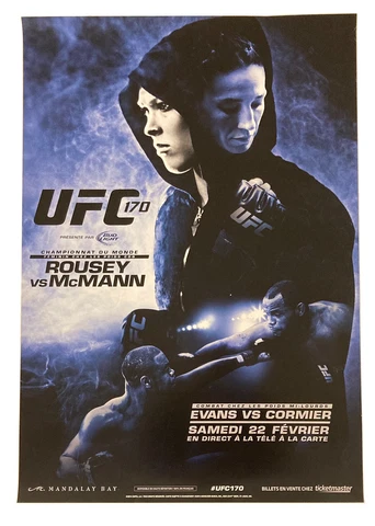 UFC 170 French Event Poster, Ronda Rousey, Sara McMann, Cormier, 27x39, Unsigned Cover