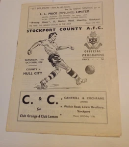 Stockport County v Hull City 1958 MATCH PROGRAMME - Picture 1 of 1