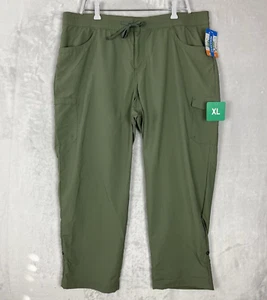 COLUMBIA Women's Pants XL Green Regular Fit Straight Cargo Roll Up Capri UPF 30 - Picture 1 of 18