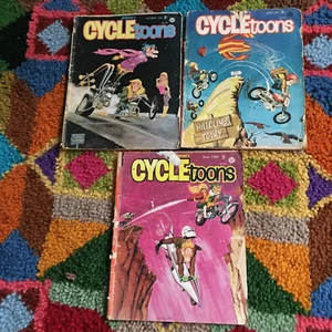 CYCLE TOONS Magazine Vintage Biker 3 Mags  60's Honda Harley Davidson 1969 *LB4 - Picture 1 of 11