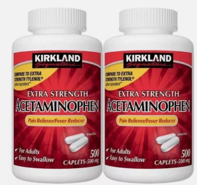 Kirkland Extra Strength Acetaminophen 500mg 1,000 Caplets Compare to Tylenol - Image 1 of 4