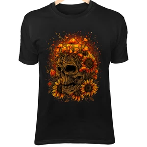 Sunflower & Skull - Radiant Summer Vibe with Glowing Spores Fantasy Art - Picture 1 of 3