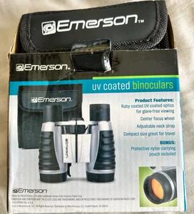 Emerson UV Coated Binoculars w/ Protective Carrying Pouch Ruby Colored Optics - Picture 1 of 2